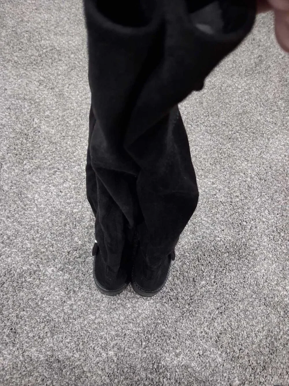 Nine West Nans Lug Sole Over-the-Knee Boots – Black Faux Suede – Size 6.5 (BNWT)
